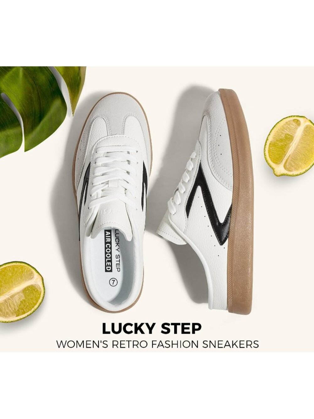 Women’s White/Black Backless Casual Open Back Non Slip Retro Mules Sneakers - Picture 6 of 6